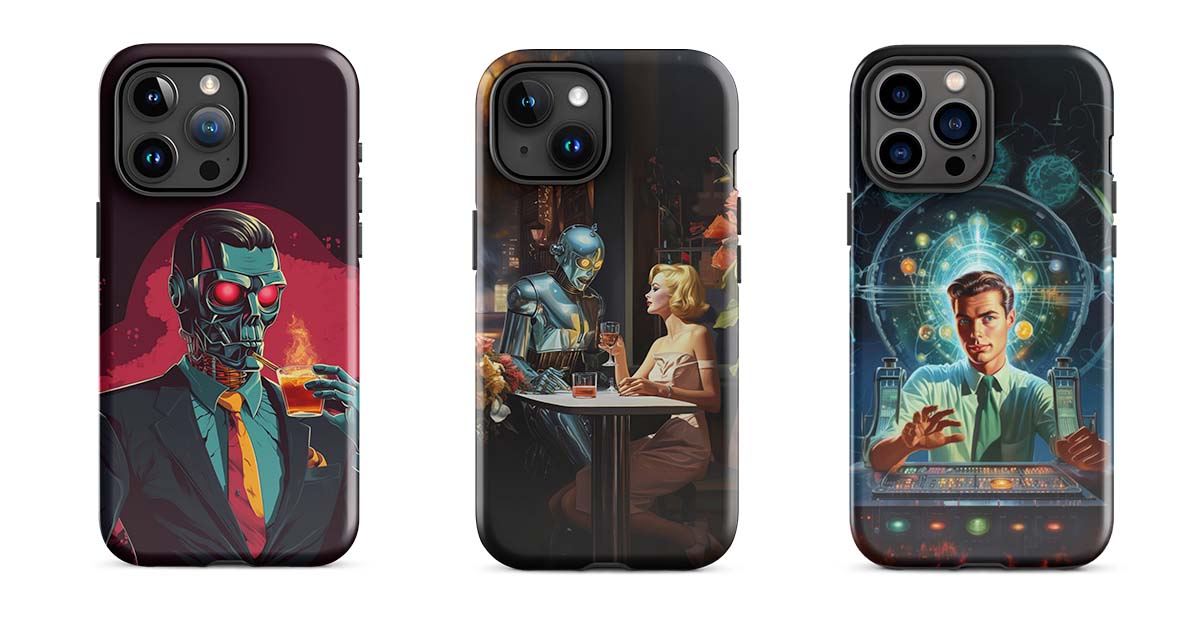 An image showing three iPhone case mockups.