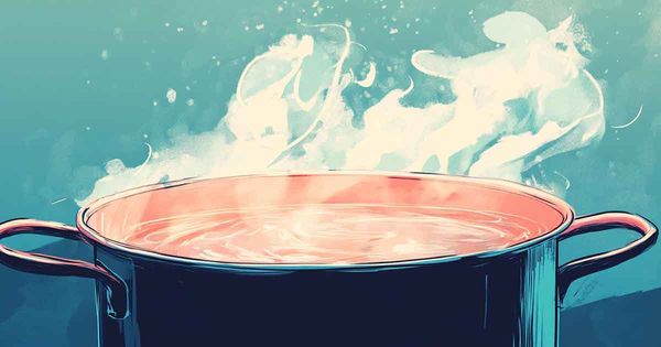 A pot of boiling water representing a life hack from an advertorial.